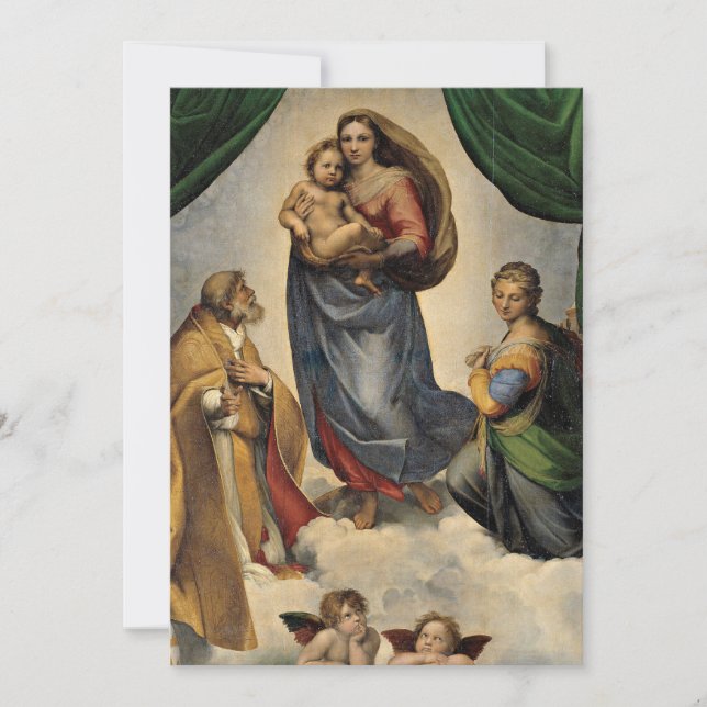 Cartão De Notas Raphael - A Madonna Sixtina, (Frente)
