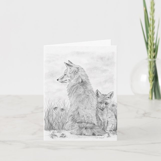 Cartão De Notas Raposa e Kit (Frente)