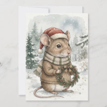 Rato de Natal Vintage Festa Floresta de Madeira