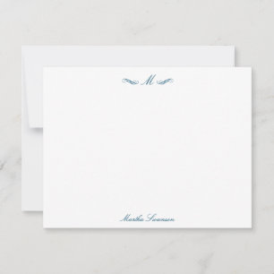 Cartão De Notas Real Elegante Marinho de luxo personalizado azul
