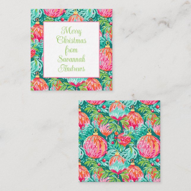 Cartão De Notas Receptáculo de Enfeites de natal de Palm Brilhante (Frente/Verso)