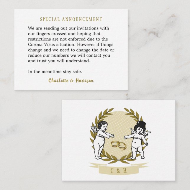 Cartão De Notas Receptáculo de mensagens do vírus Corona com convi (Frente/Verso)