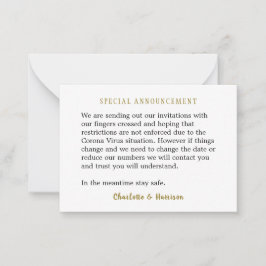 Cartão De Notas Receptáculo de mensagens do vírus Corona com convi