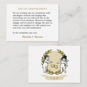 Cartão De Notas Receptáculo de mensagens do vírus Corona com convi