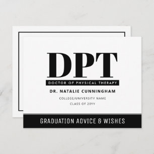 Cartão De Notas Recomendações e Desejos Modernos de Graduação DPT