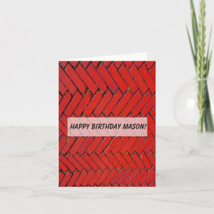 Cartão De Notas Red Brick Chevron