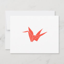 Cartão De Notas Red Origami Crane Flat Notecard