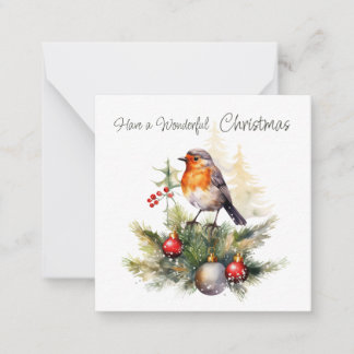 Cartão De Notas Red Robin Pine Christmas Enclosure Card