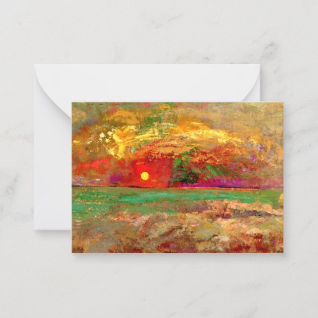 Cartão De Notas Redon - trabalho de arte de cor sunset (Frente)