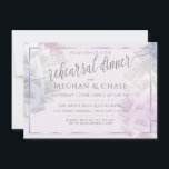 Cartão De Notas Rehearsal Dinner | BOHO Lilac Ombré Ruffles<br><div class="desc">Rehearsal Dinner | Cujos tons de Lilac Ombré Ruffles com caligrafia moderna dão a esta suíte de casamento Boêmia de Nova Idade que atrapalha vanguarda. Design original por ©WhimsicalArtwork™ Uma combinação de caligrafia de script, combinada com um layout de texto minimalista e contemporâneo, faz dele um pacote de casamento de...</div>