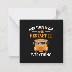 Cartão De Notas Reinicie-O Que Corrige Tudo O Driver De Barramento