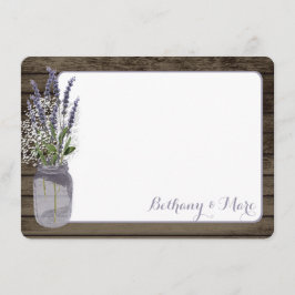 Cartão De Notas Respiração do bebê e Lavanda Jar Obrigado