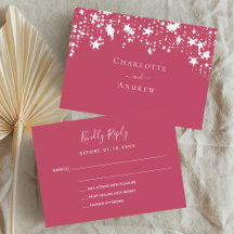 Resposta de casamento das estrelas magenta RSVP