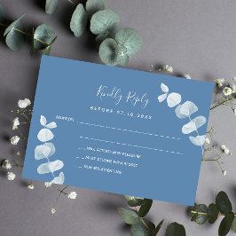 Cartão De Notas Resposta de casamento de eucalipto azul Dusty RSVP