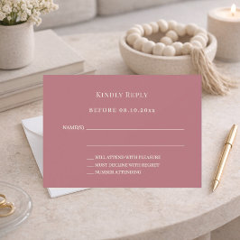 Cartão De Notas Resposta de casamento em marfim e dourado rosa RSV