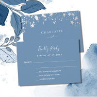 Resposta de casamento RSVP de estrelas azuis