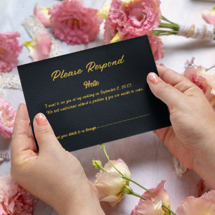 Cartão De Notas Resposta RSVP