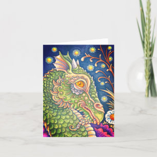 CARTÃO DE NOTAS RETRATO DE CABEÇA DO DRAGÃO MEDIEVAL, FANTASIA WHI