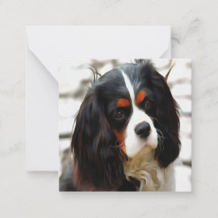 Cartão De Notas Retrato De Um Rei Charles Cavalier Spaniel