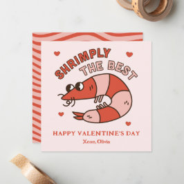 Cartão De Notas Retro Groovy Shrimply The Best kids Valentine's