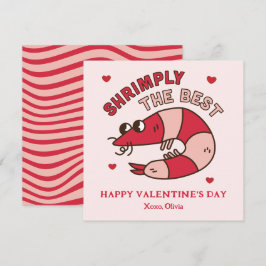 Cartão De Notas Retro Groovy Shrimply The Best kids Valentine's