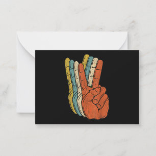 Cartão De Notas Retro Peace Vintage 60's 70's Hippie
