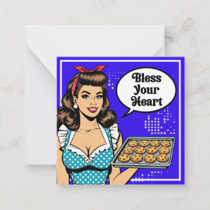 Cartão De Notas Retro Pinup_ Bless Your Heart