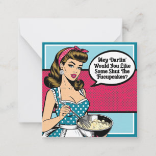 Cartão De Notas Retro Pinup_ Ei Darlin