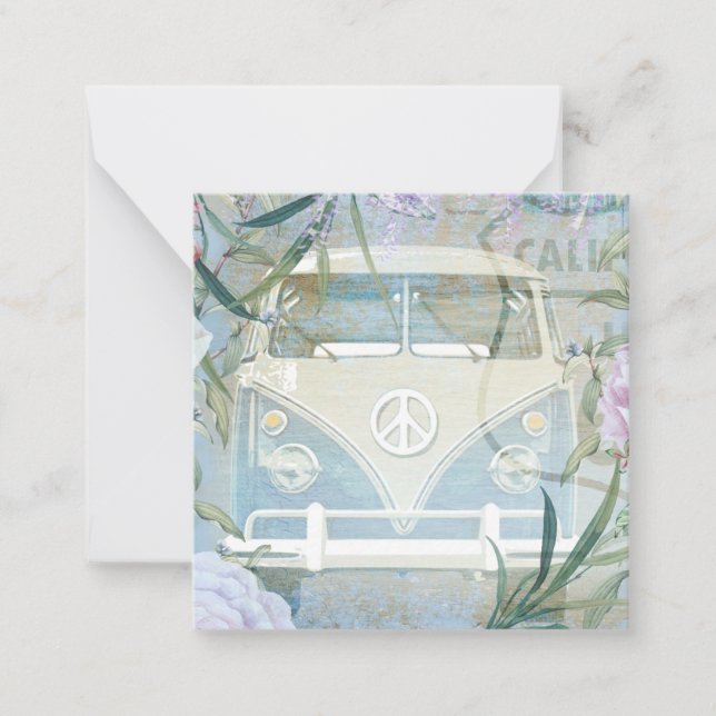 Cartão De Notas Retro Van (Frente)