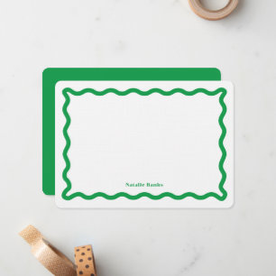 Cartão De Notas Retro Wavy Personalized Stationery
