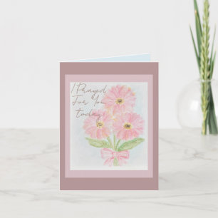 Cartão De Notas Rezei Por Você Hoje Gerber Daisy Aquarela
