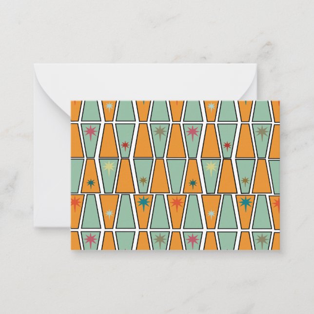 Cartão De Notas Rhombuses with Starbursts  (Frente)