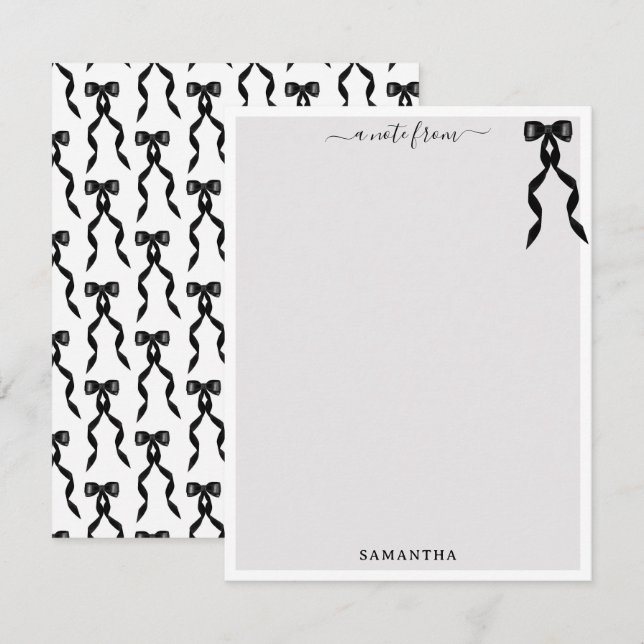 Cartão De Notas Rico de Arco Preto Personalizado (Frente/Verso)