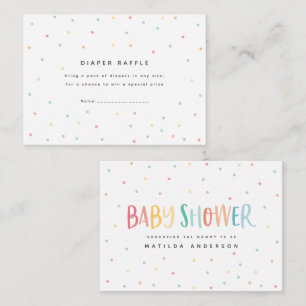 Cartão De Notas rifa colorida de fralda do chá de fraldas arco-íri