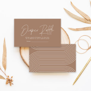 Cartão De Notas rifa de fralda castanha-chá de fraldas moderna