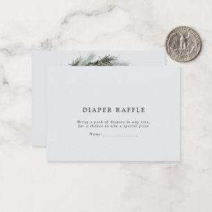 Cartão De Notas rifa de fralda de chá de fraldas de coroa aquática