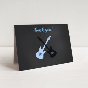Cartão De Notas Rock a Bye Rockstar Guitar Thank you notes