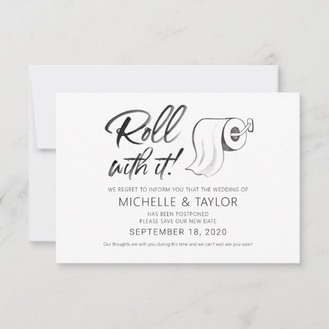 Cartão De Notas Roll adiado de aquarela com placa de ti (Frente)