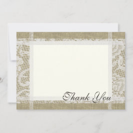 Cartão De Notas Romance do país de renda e burlap 7x5