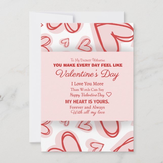 Cartão De Notas Romantic Personalized Valentine's Day Card  (Frente)