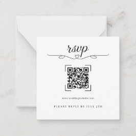 Cartão De Notas Romantic Wedding QR Code Online RSVP Cards