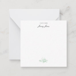 Cartão De Notas Romântica Chic Floral Damask-Sage Verde