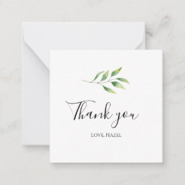 Cartão De Notas Romântico chic elegante "Obrigado" botânico branco