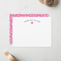 Rosa Chiclete Estrelas e Pontos Fofo Feminino