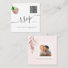 Cartão De Notas Rosa de Dusty de Cor Watercolor de RSVP de Código 