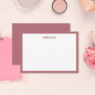 Cartão De Notas Rosa minimalista Dourado, limite do Solteiro, pers