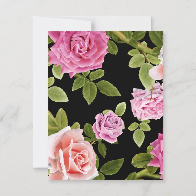 Cartão De Notas Rosas de aquarela 20 (Frente)