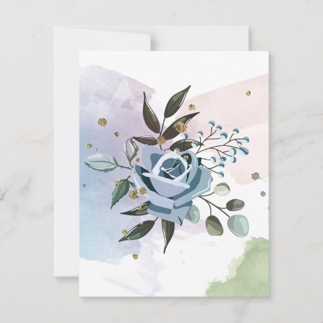 Cartão De Notas Rosas de Aquarela 5 (Frente)
