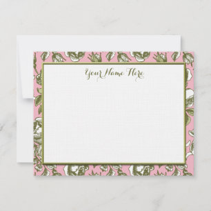 Cartão De Notas Rosas de Vintage Personalizados no Floral da Rosa 