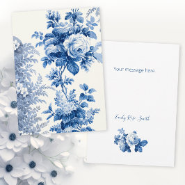 Cartão De Notas Rosas Elegante de Blue Vintage